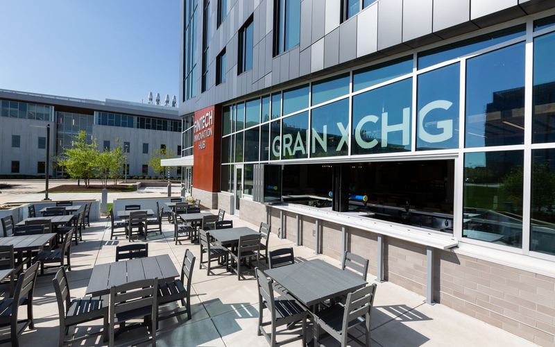 The Grain Exchange patio at STAR Campus