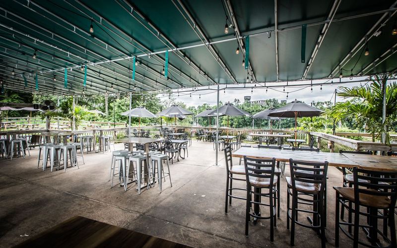 The covered deck at Grain H2O