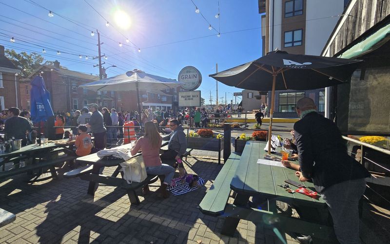 The Main Street patio on a sunny afternoon